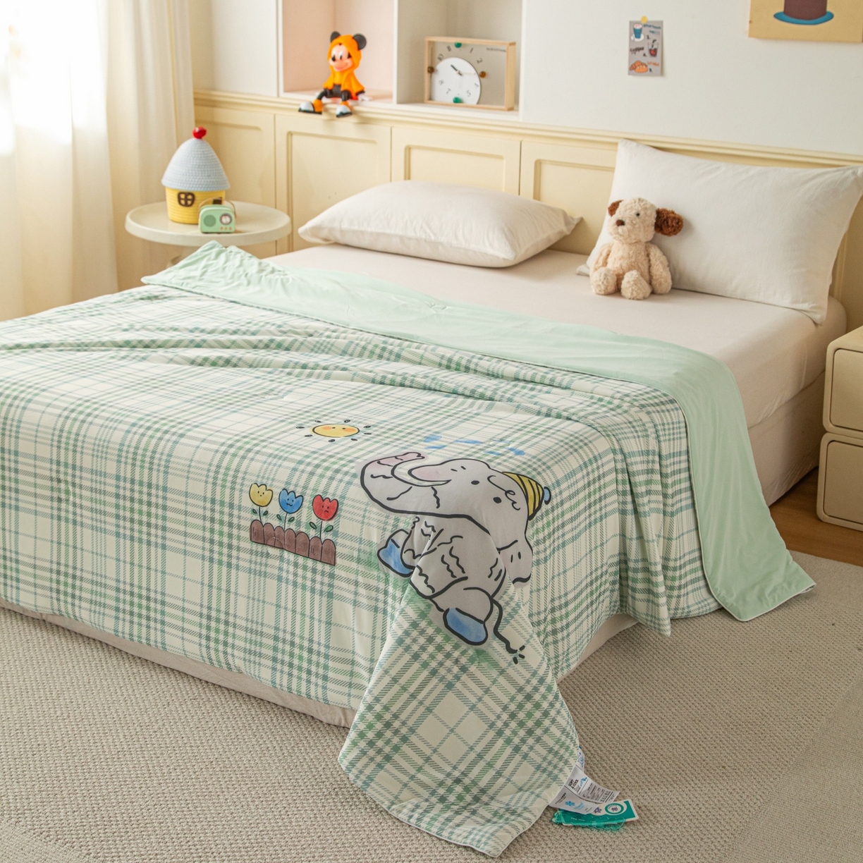 91家纺网 家纺一手货源 找家纺 （总）亿莱鑫 2026春夏新款卡通印花仿锦氨夏被夏凉被空调被