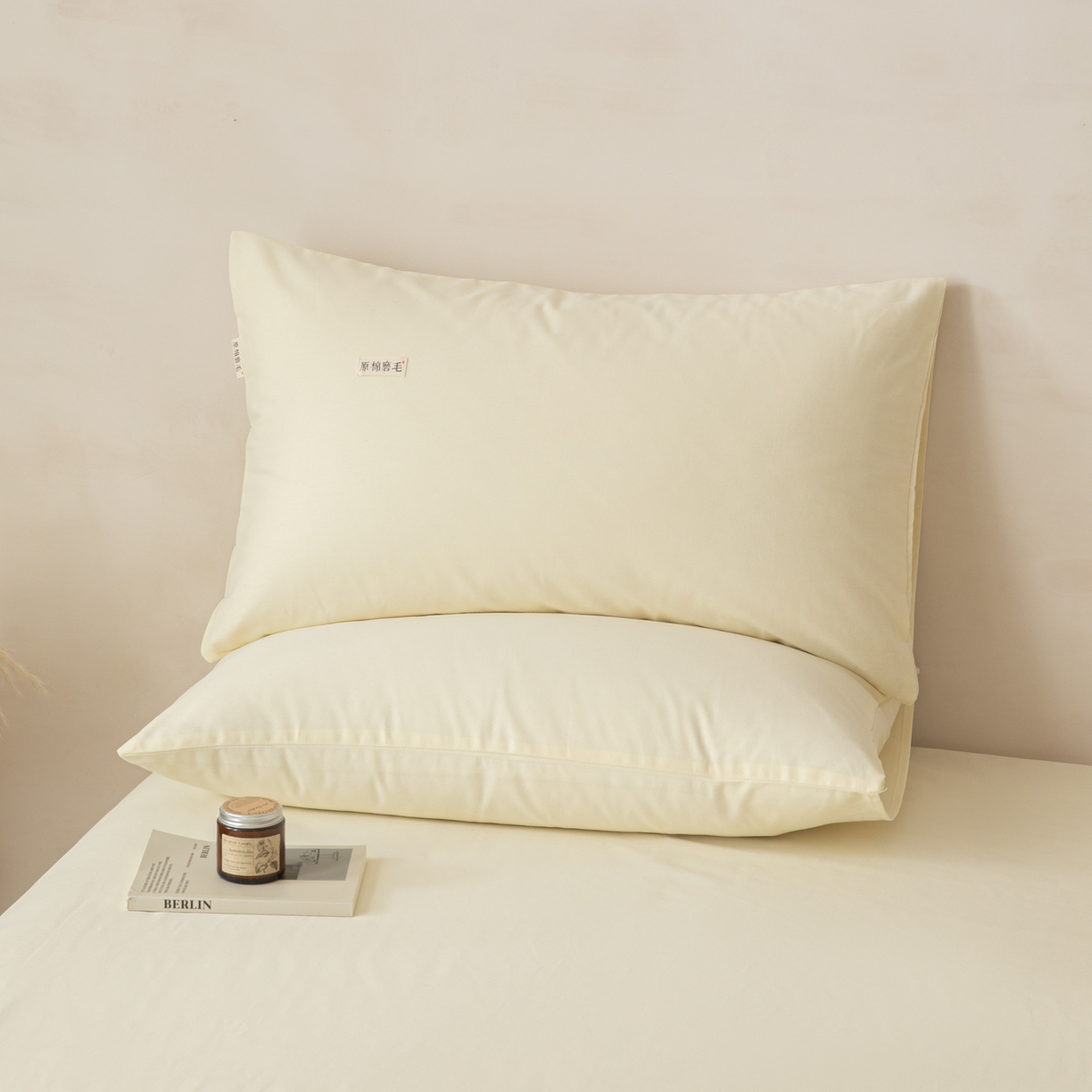 91家纺网 家纺一手货源 找家纺 眠博士 2026新款A类纯色全棉磨毛四件套-陶瓷 套件-陶瓷奶白