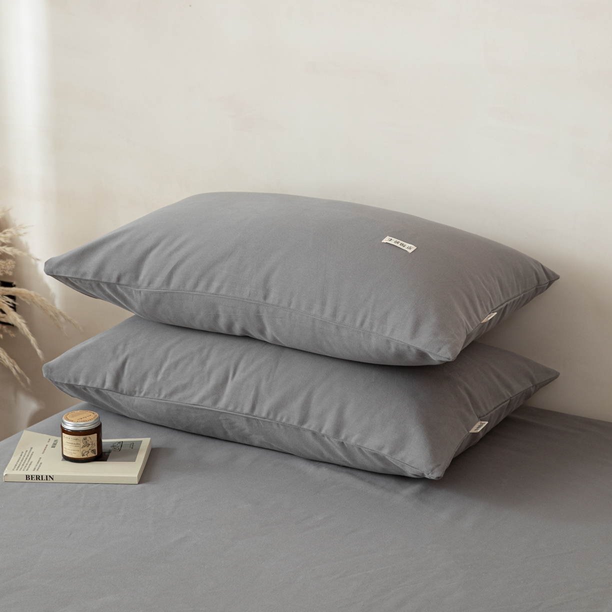 91家纺网 家纺一手货源 找家纺 眠博士 2026新款A类纯色全棉磨毛四件套-陶瓷 套件-陶瓷深灰