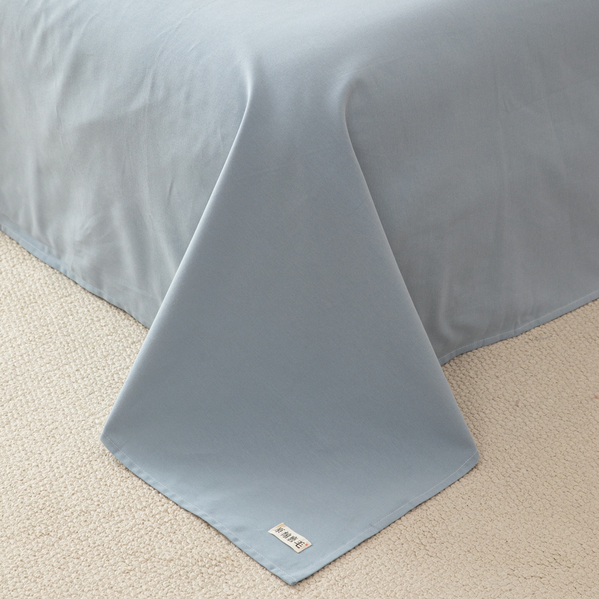 91家纺网 家纺一手货源 找家纺 眠博士 2026新款A类纯色全棉磨毛四件套-陶瓷 套件-陶瓷浅蓝