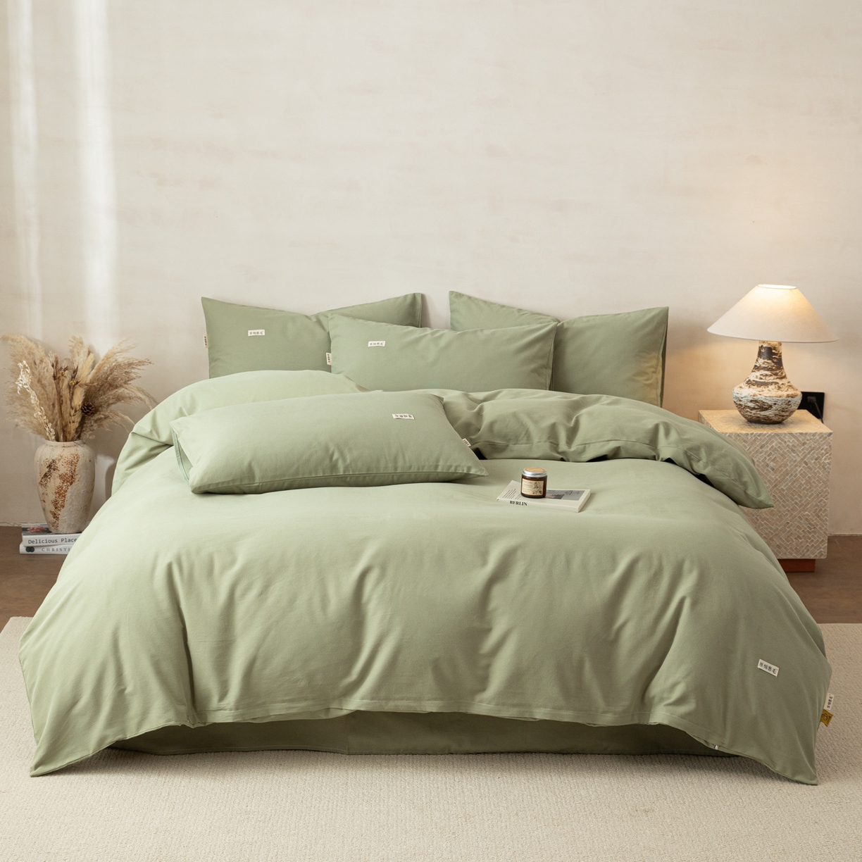 91家纺网 家纺一手货源 找家纺 （总）眠博士 2026新款A类纯色全棉磨毛四件套-陶瓷