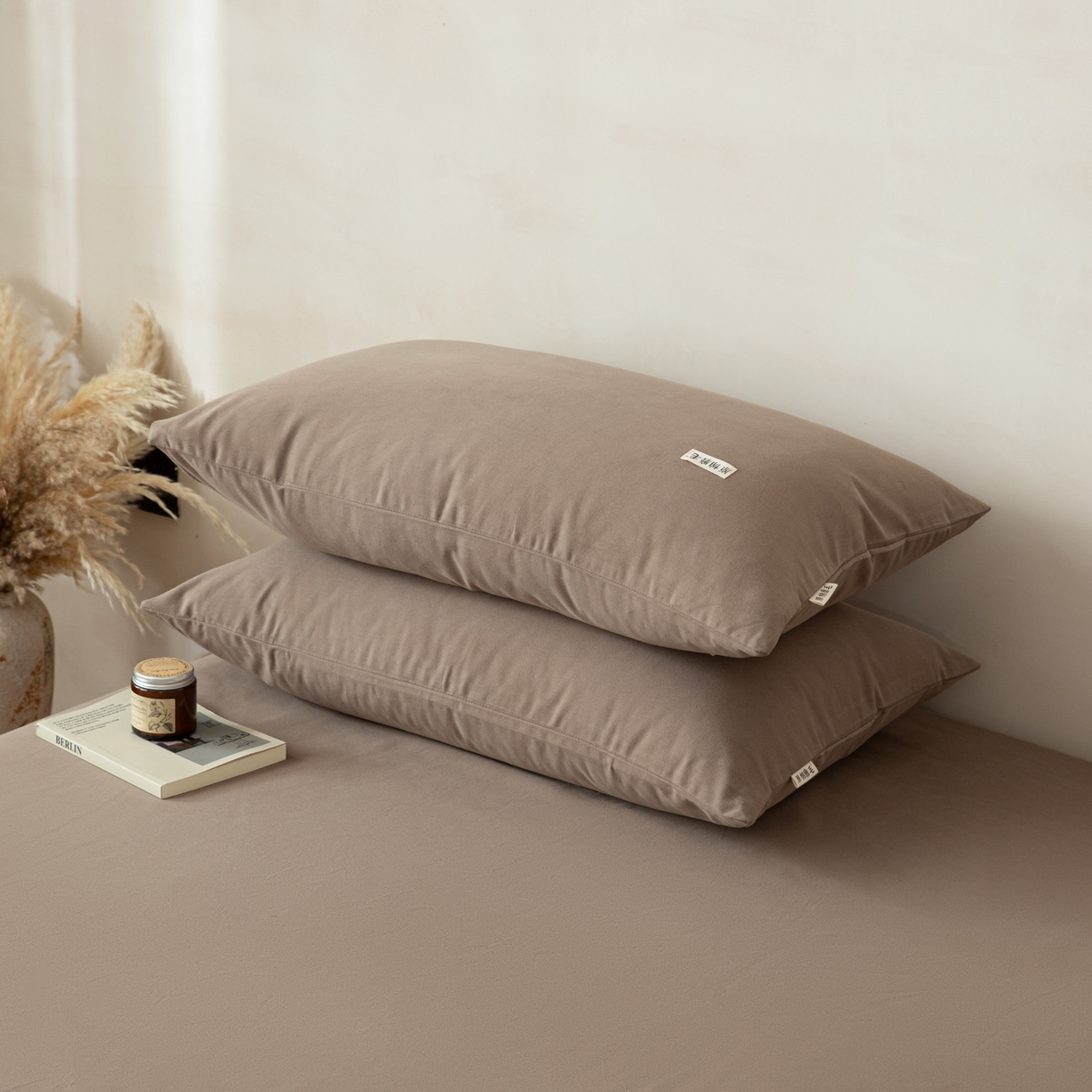 91家纺网 家纺一手货源 找家纺 眠博士 2026新款A类纯色全棉磨毛四件套-陶瓷 套件-陶瓷咖