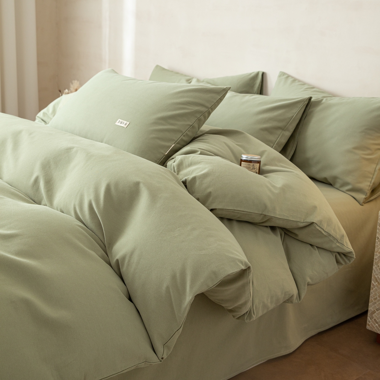 91家纺网 家纺一手货源 找家纺 （总）眠博士 2026新款A类纯色全棉磨毛四件套-陶瓷