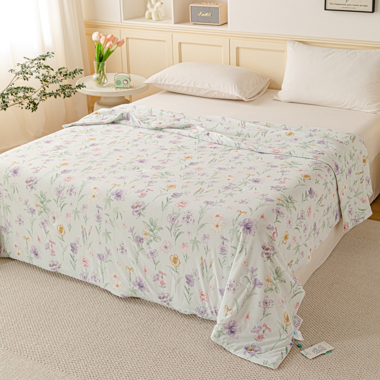 91家纺网 家纺一手货源 找家纺 （总）亿莱鑫 2026春夏新款数码印花仿锦氨夏被夏凉被空调被