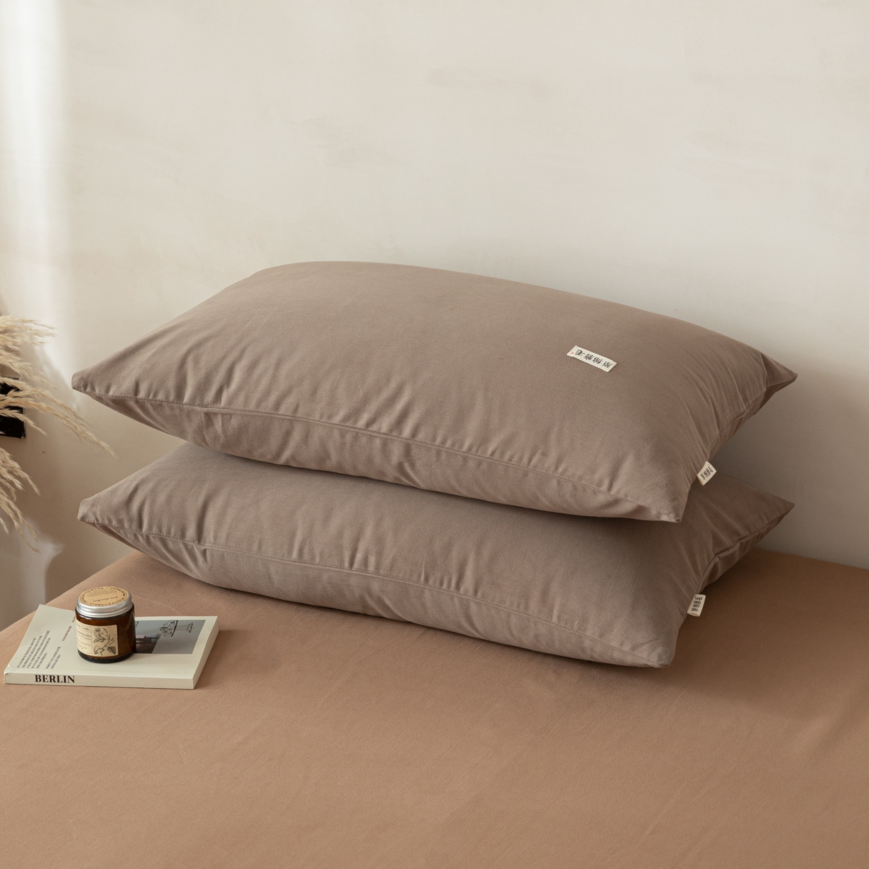 91家纺网 家纺一手货源 找家纺 眠博士 2026新款A类纯色全棉磨毛四件套-陶瓷 套件-陶瓷咖+卡其