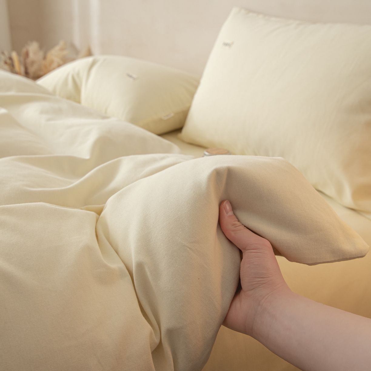 91家纺网 家纺一手货源 找家纺 眠博士 2026新款A类纯色全棉磨毛四件套-陶瓷 套件-陶瓷奶白