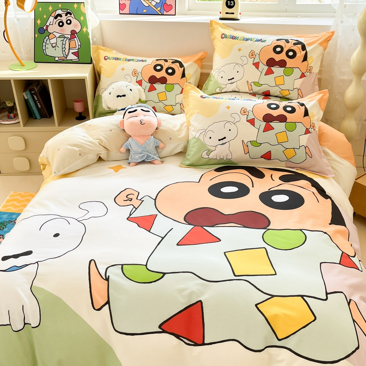 91家纺网 家纺一手货源 找家纺 （总）博雅 2026新款蜡笔小新正版授权全棉纯棉大版枕套单品枕套枕套单件