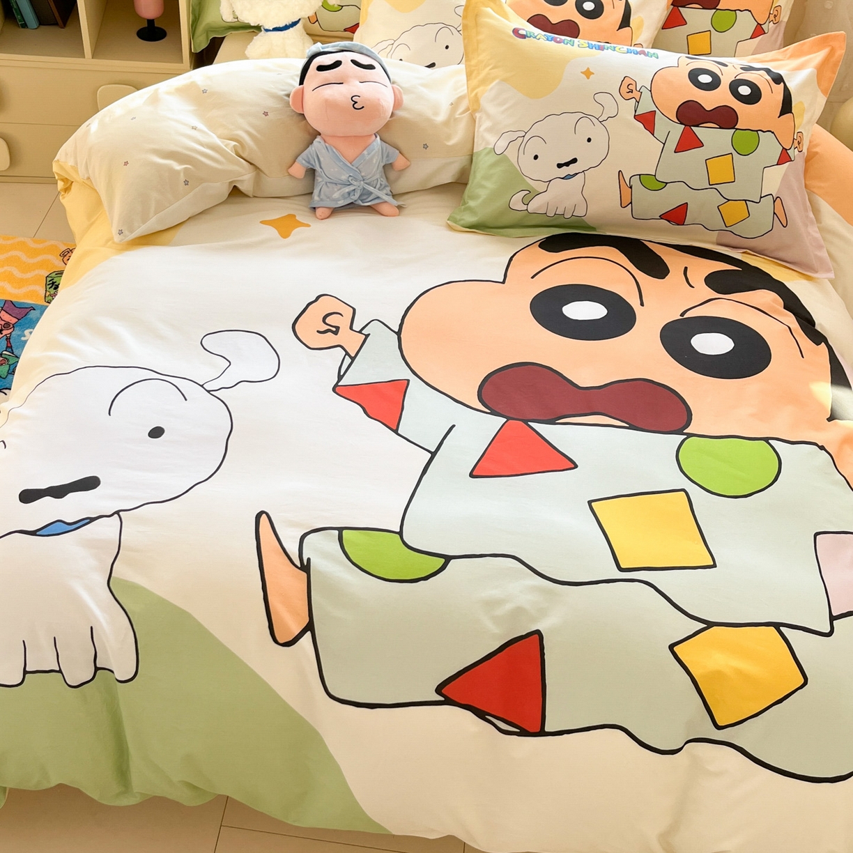 91家纺网 家纺一手货源 找家纺 （总）博雅 2026新款蜡笔小新正版授权全棉纯棉大版枕套单品枕套枕套单件