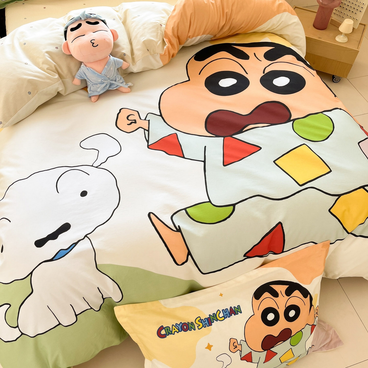 91家纺网 家纺一手货源 找家纺 （总）博雅 2026新款蜡笔小新正版授权全棉纯棉大版枕套单品枕套枕套单件