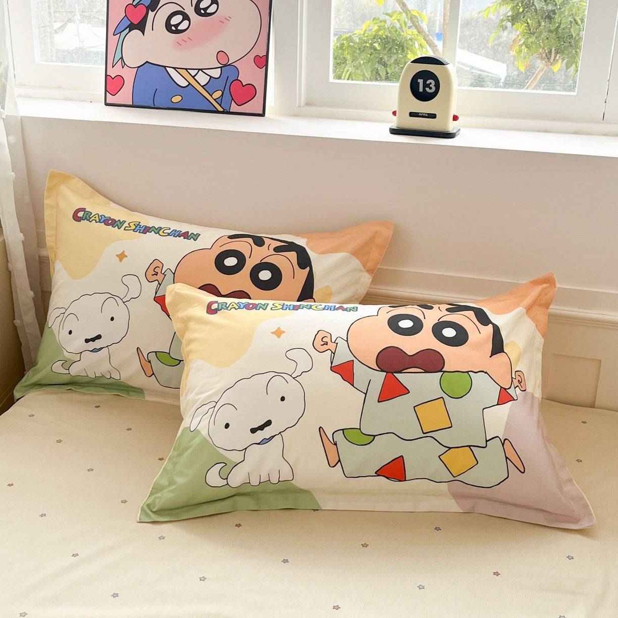 91家纺网 家纺一手货源 找家纺 （总）博雅 2026新款蜡笔小新正版授权全棉纯棉大版枕套单品枕套枕套单件