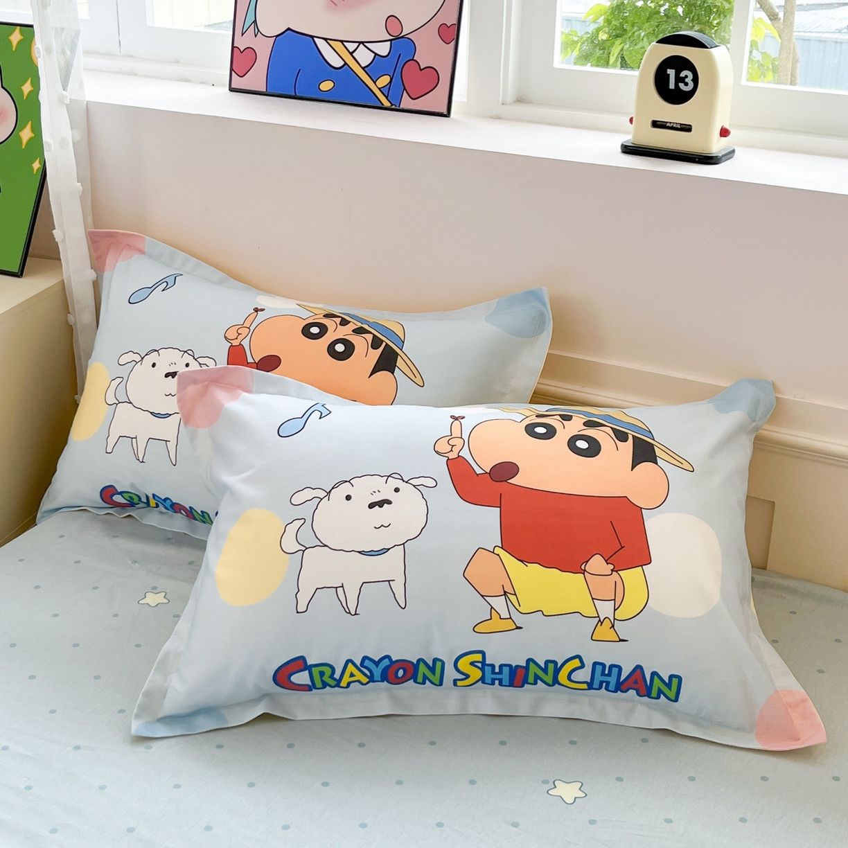 91家纺网 家纺一手货源 找家纺 （总）博雅 2026新款蜡笔小新正版授权全棉纯棉大版枕套单品枕套枕套单件