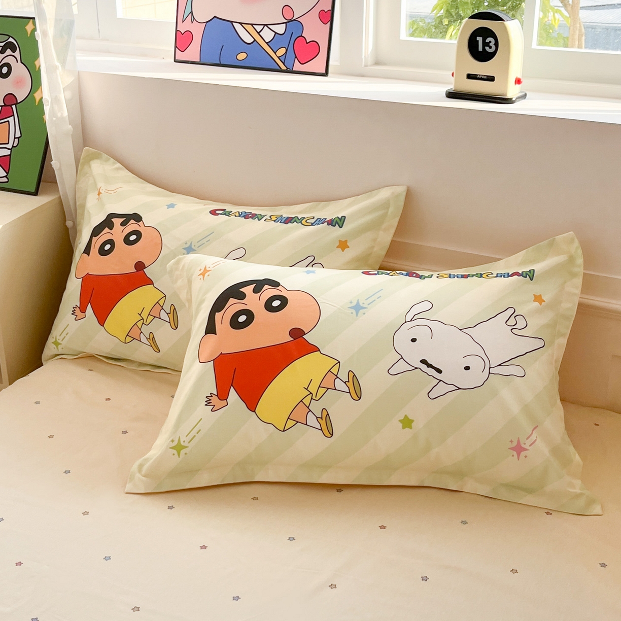 91家纺网 家纺一手货源 找家纺 （总）博雅 2026新款蜡笔小新正版授权全棉纯棉大版枕套单品枕套枕套单件