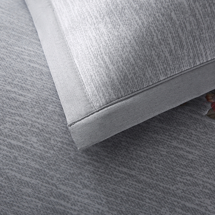 91家纺网 家纺一手货源 找家纺 小牛席业 2026新款夏日花语冰丝夏凉枕套 灰色