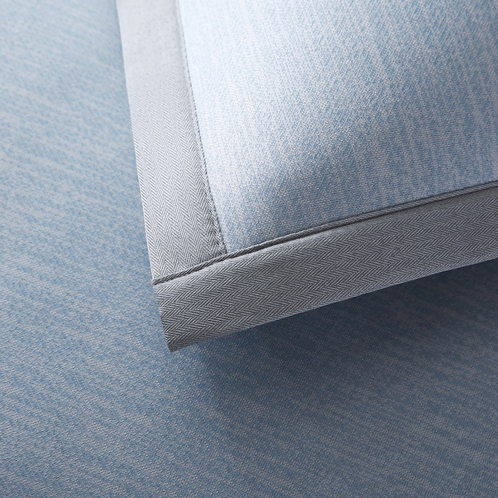 91家纺网 家纺一手货源 找家纺 小牛席业 2026新款夏日花语冰丝夏凉枕套 蓝色