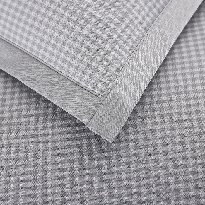 91家纺网 家纺一手货源 找家纺 小牛席业 2026新款熊猫格纹提花冰丝夏凉枕套 灰色