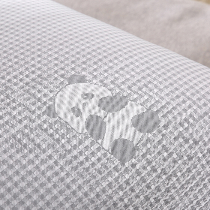 91家纺网 家纺一手货源 找家纺 小牛席业 2026新款熊猫格纹提花冰丝夏凉枕套 灰色