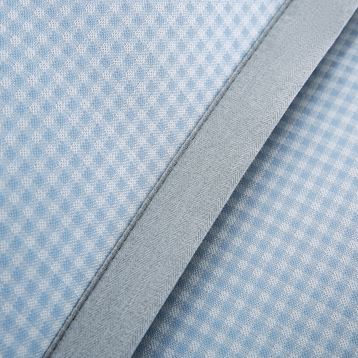 91家纺网 家纺一手货源 找家纺 小牛席业 2026新款熊猫格纹提花冰丝夏凉枕套 蓝色