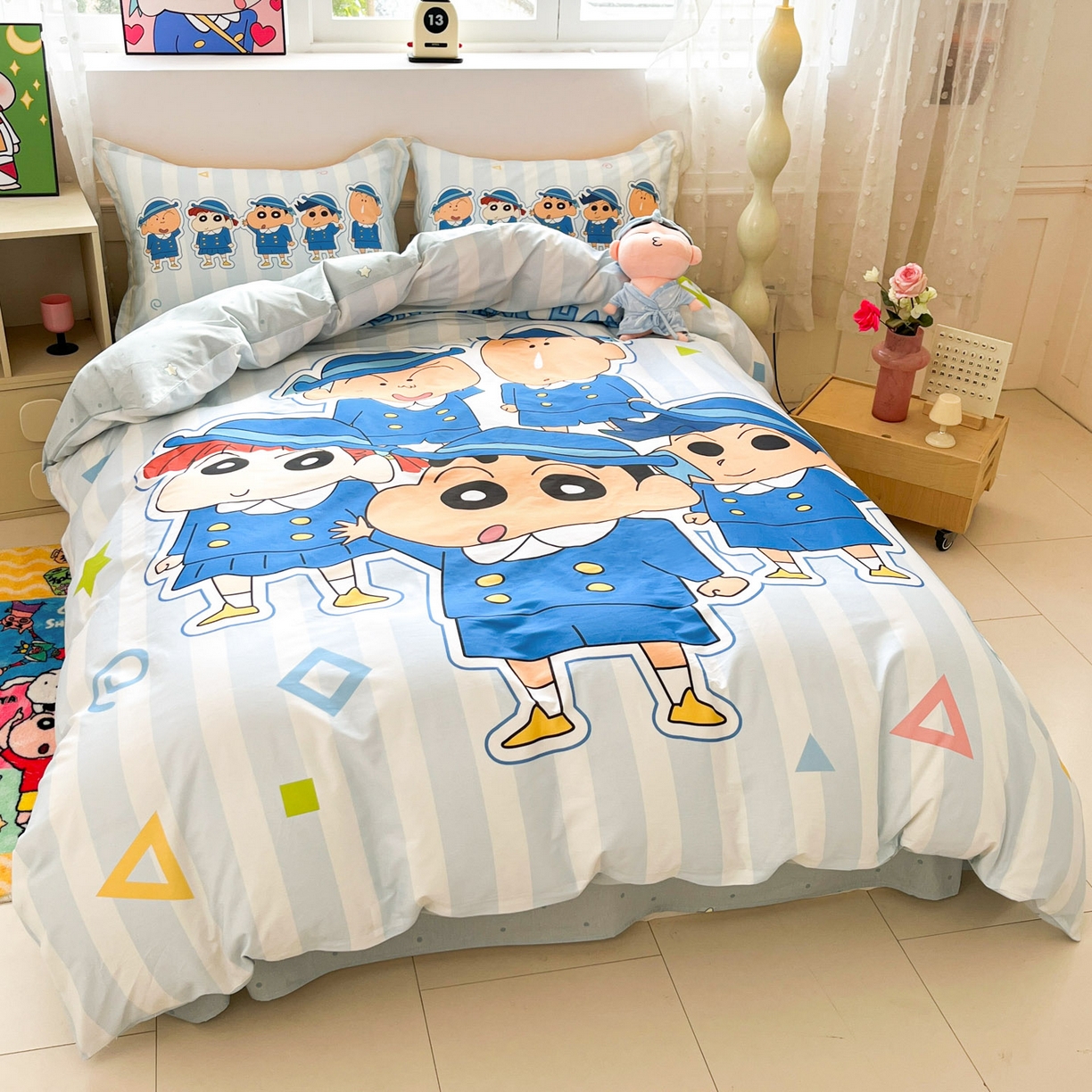 91家纺网 家纺一手货源 找家纺 博雅 2026新款蜡笔小新正版授权全棉纯棉大版枕套单品枕套枕套单件 大版-春日部校服小新