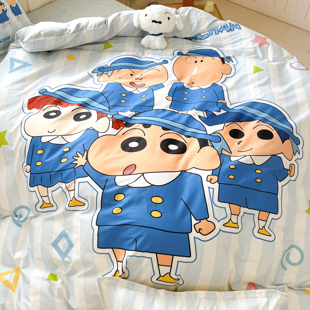 91家纺网 家纺一手货源 找家纺 博雅 2026新款蜡笔小新正版授权全棉纯棉大版枕套单品枕套枕套单件 大版-春日部校服小新