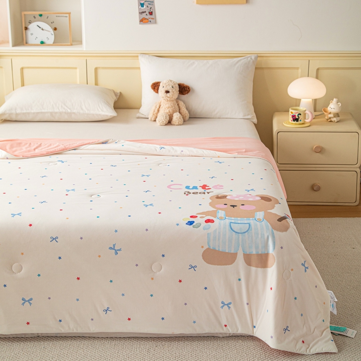 91家纺网 家纺一手货源 找家纺 （总）亿莱鑫 2026春夏新款卡通印花仿锦氨夏被夏凉被空调被