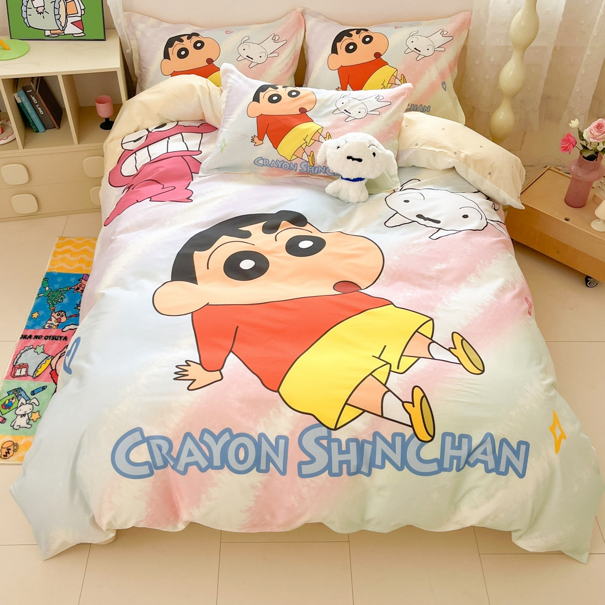 91家纺网 家纺一手货源 找家纺 博雅 2026新款蜡笔小新正版授权全棉纯棉大版枕套单品枕套枕套单件 大版-呆萌蜡笔小新