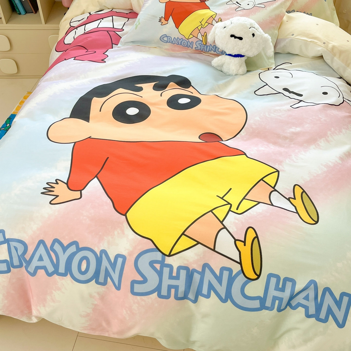 91家纺网 家纺一手货源 找家纺 博雅 2026新款蜡笔小新正版授权全棉纯棉大版枕套单品枕套枕套单件 大版-呆萌蜡笔小新