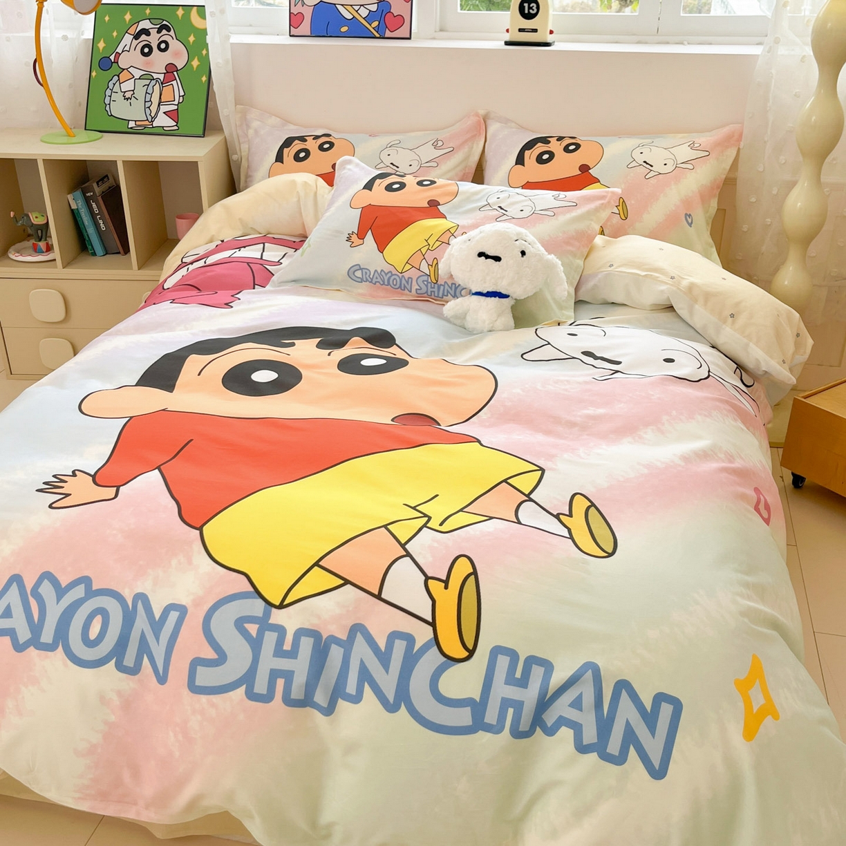 91家纺网 家纺一手货源 找家纺 博雅 2026新款蜡笔小新正版授权全棉纯棉大版枕套单品枕套枕套单件 大版-呆萌蜡笔小新