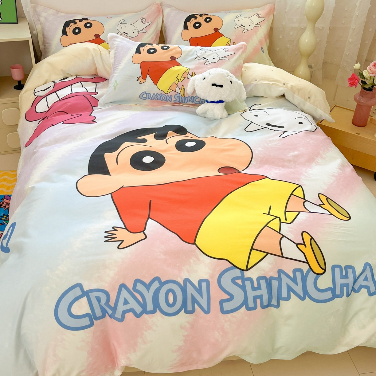 91家纺网 家纺一手货源 找家纺 博雅 2026新款蜡笔小新正版授权全棉纯棉大版枕套单品枕套枕套单件 大版-呆萌蜡笔小新