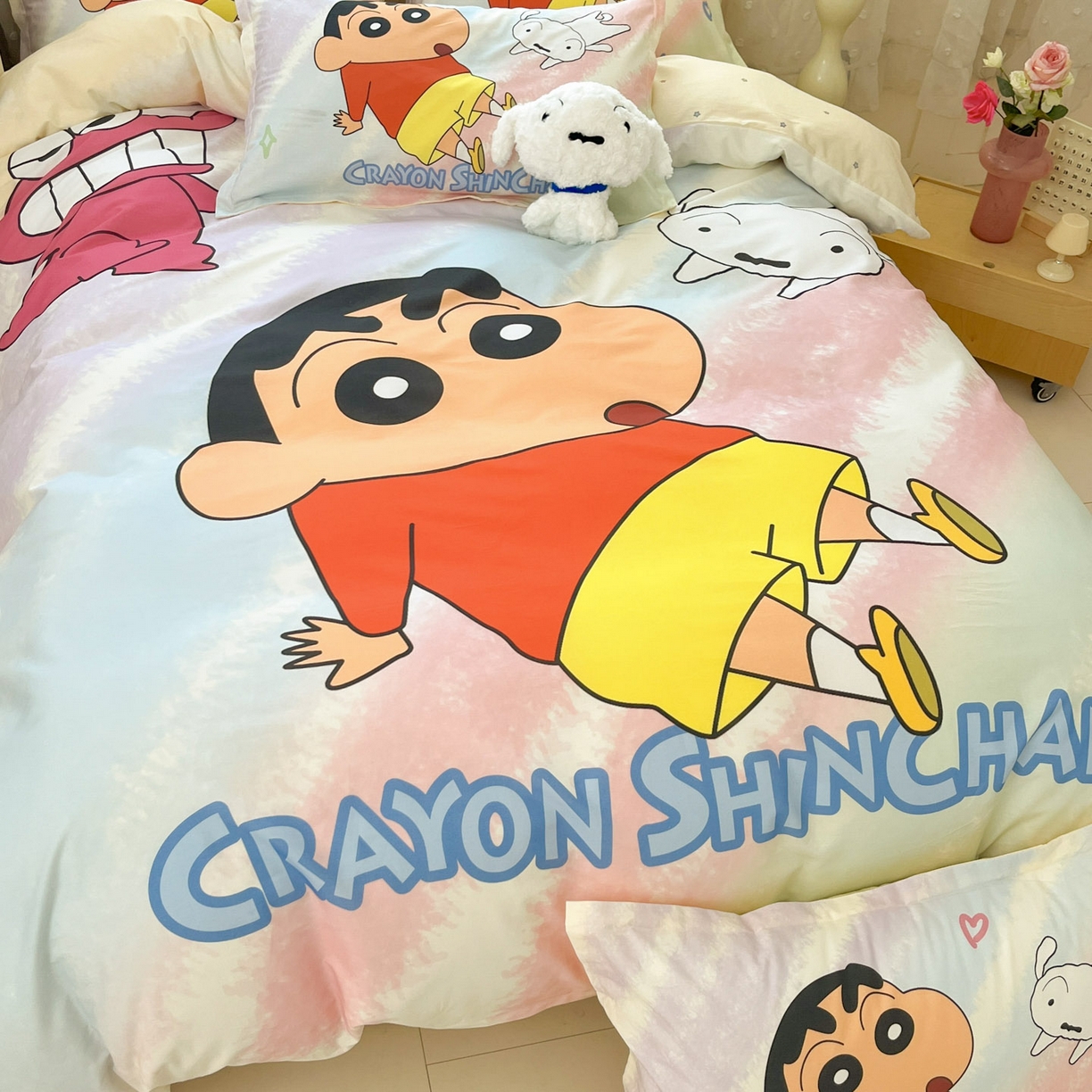 91家纺网 家纺一手货源 找家纺 博雅 2026新款蜡笔小新正版授权全棉纯棉大版枕套单品枕套枕套单件 大版-呆萌蜡笔小新