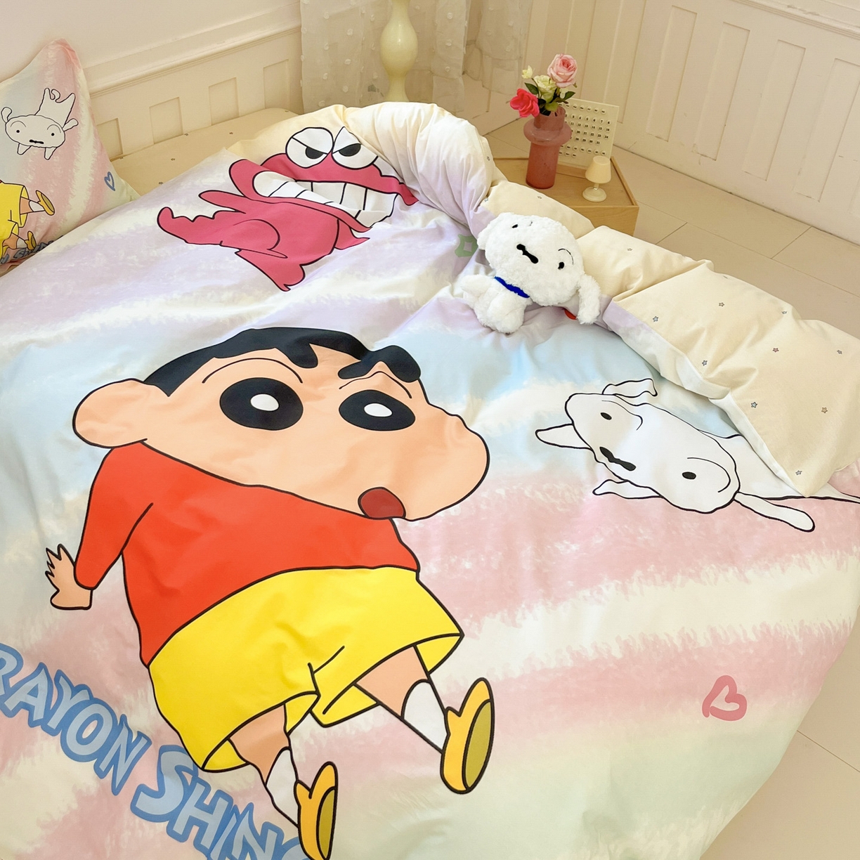 91家纺网 家纺一手货源 找家纺 博雅 2026新款蜡笔小新正版授权全棉纯棉大版枕套单品枕套枕套单件 大版-呆萌蜡笔小新