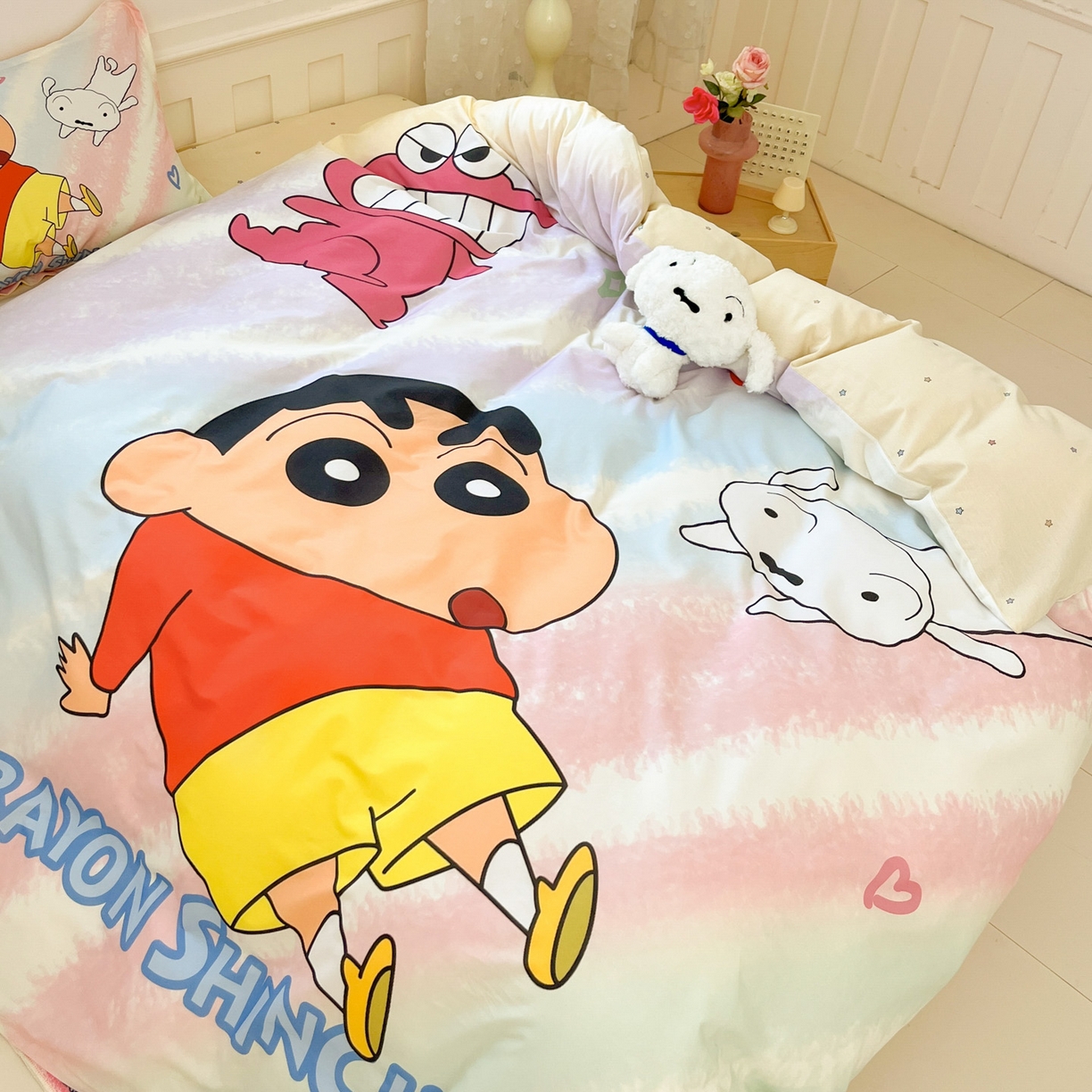 91家纺网 家纺一手货源 找家纺 博雅 2026新款蜡笔小新正版授权全棉纯棉大版枕套单品枕套枕套单件 大版-呆萌蜡笔小新