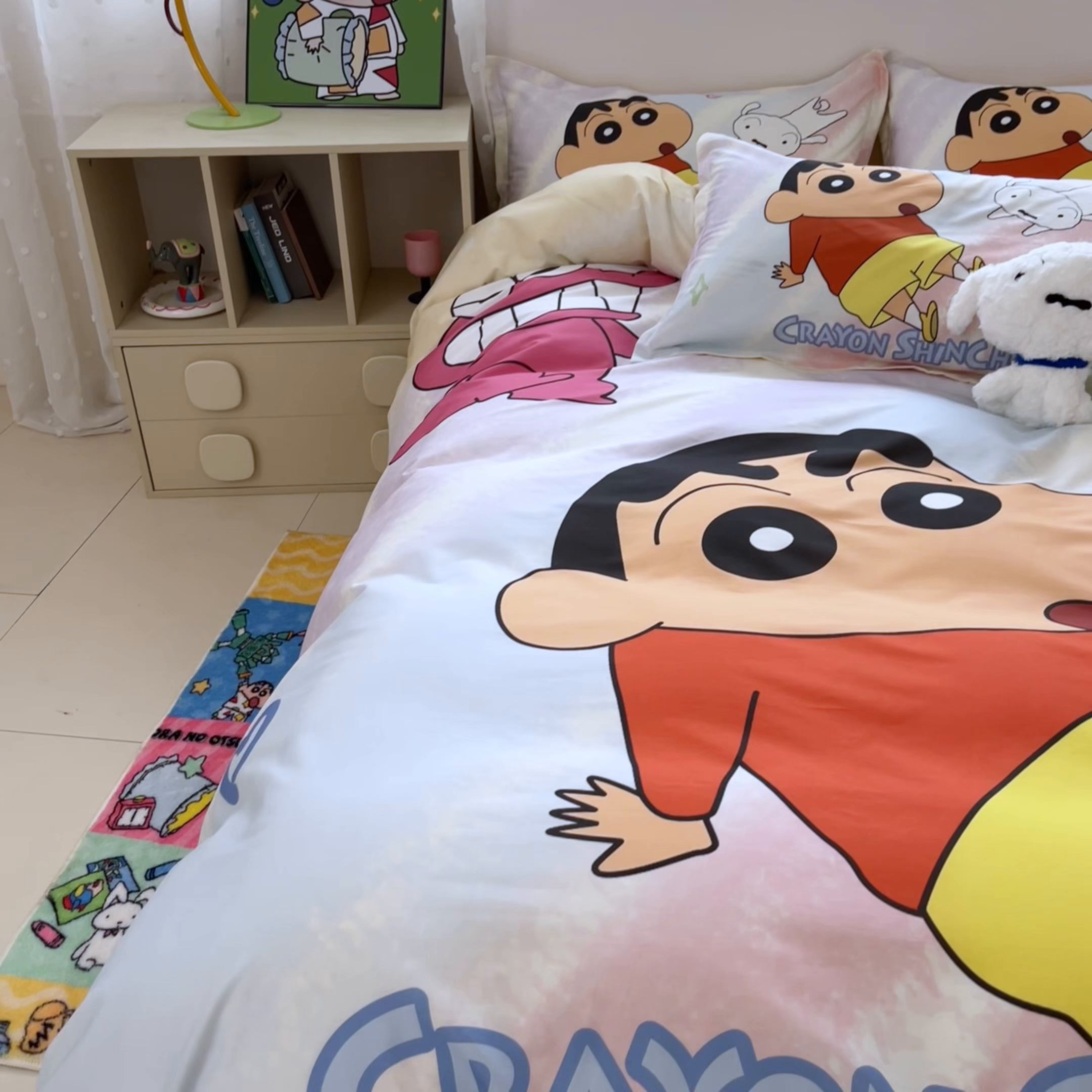 91家纺网 家纺一手货源 找家纺 博雅 2026新款蜡笔小新正版授权全棉纯棉大版枕套单品枕套枕套单件 大版-呆萌蜡笔小新