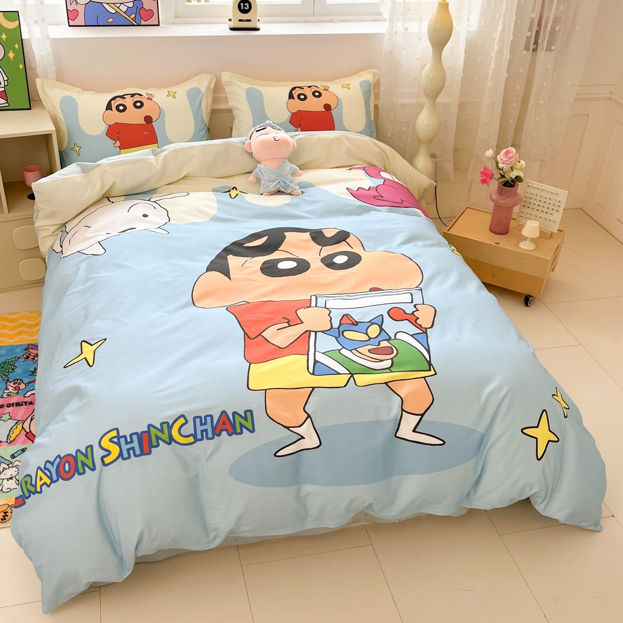 91家纺网 家纺一手货源 找家纺 博雅 2026新款蜡笔小新正版授权全棉纯棉大版枕套单品枕套枕套单件 大版-动感小新