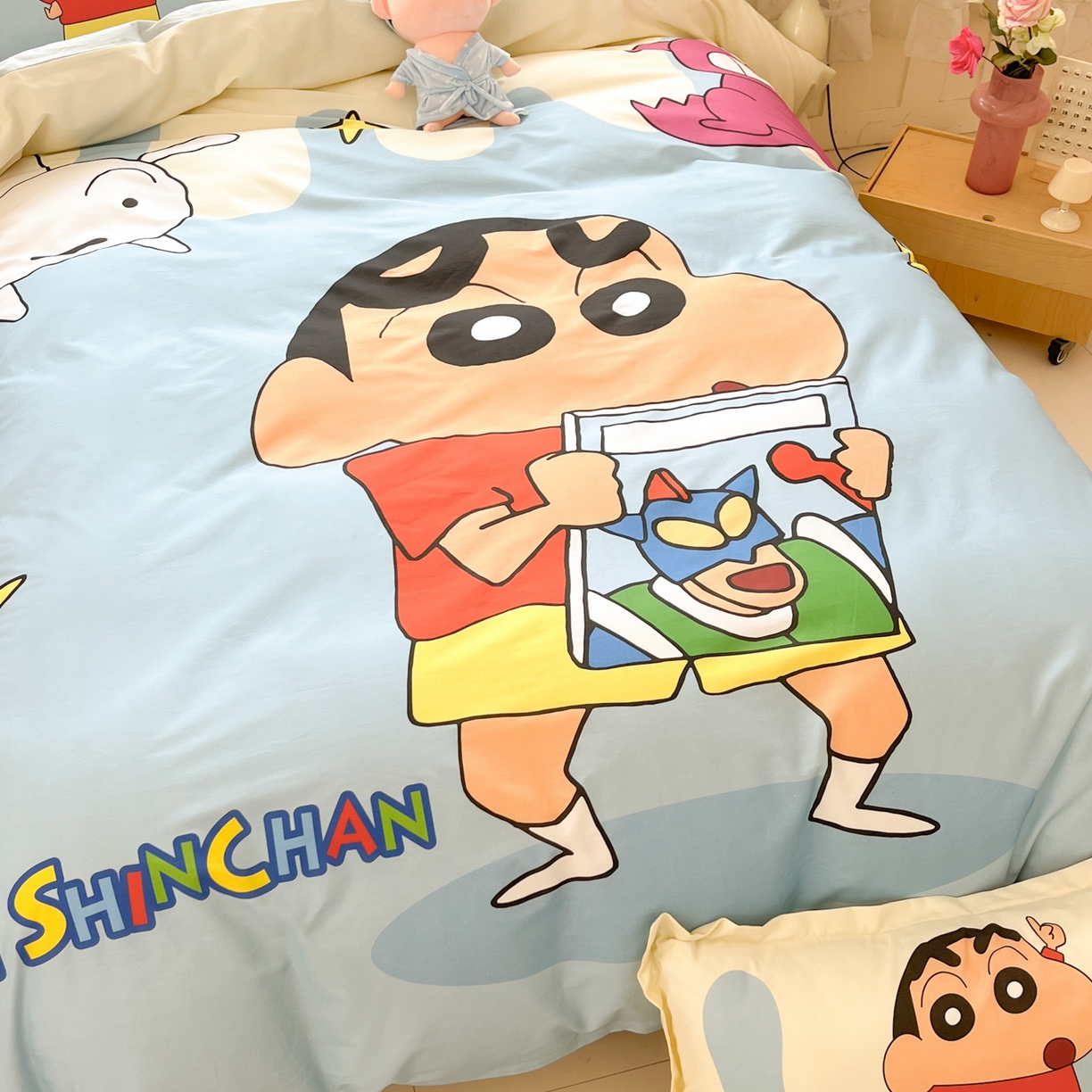 91家纺网 家纺一手货源 找家纺 博雅 2026新款蜡笔小新正版授权全棉纯棉大版枕套单品枕套枕套单件 大版-动感小新