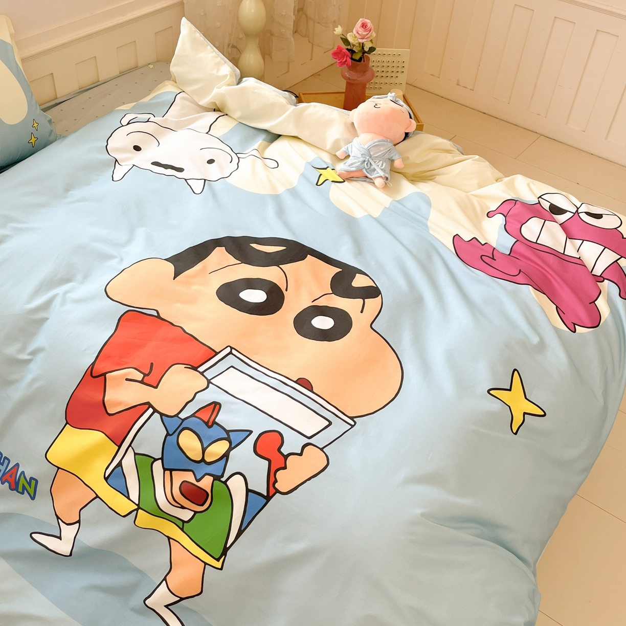 91家纺网 家纺一手货源 找家纺 博雅 2026新款蜡笔小新正版授权全棉纯棉大版枕套单品枕套枕套单件 大版-动感小新