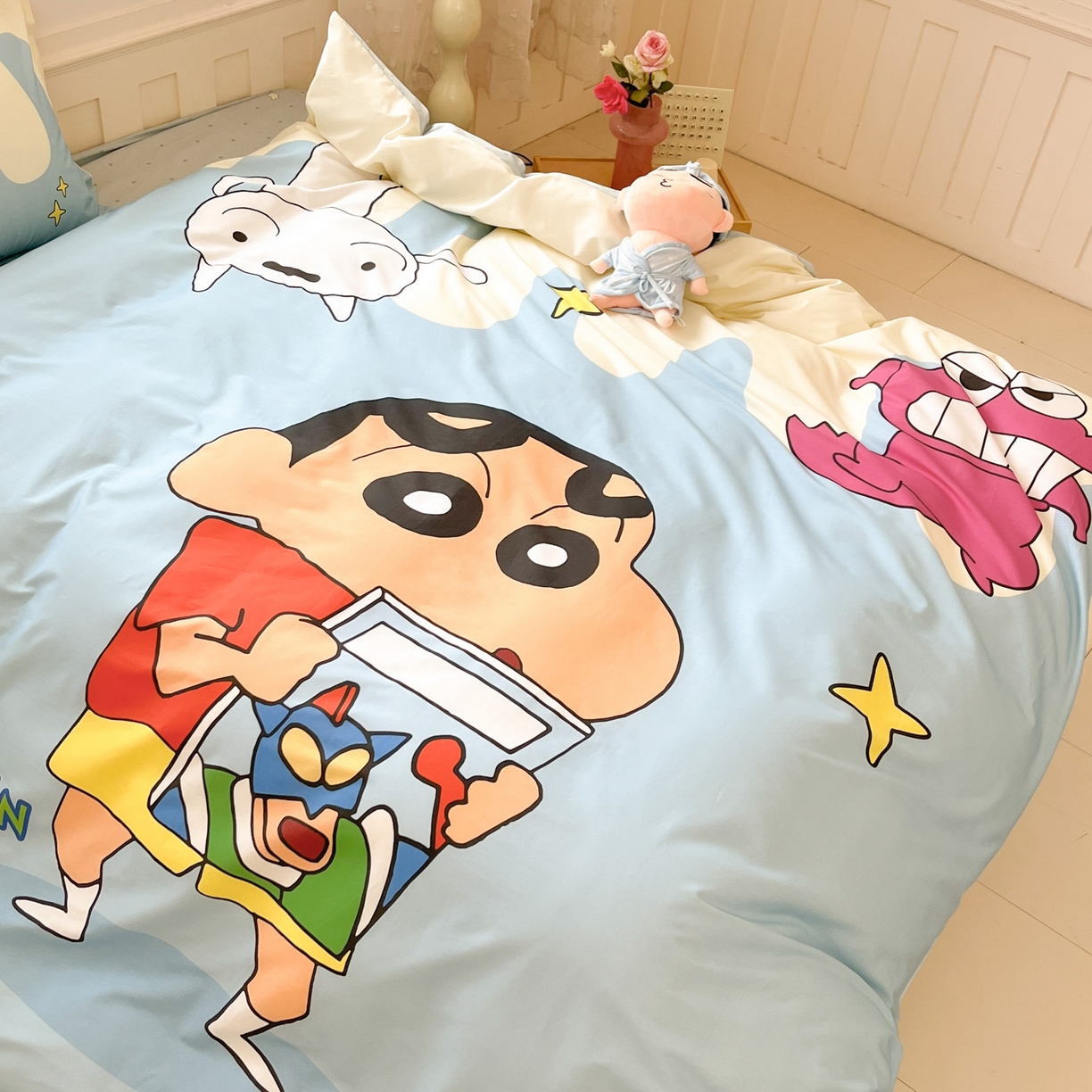 91家纺网 家纺一手货源 找家纺 博雅 2026新款蜡笔小新正版授权全棉纯棉大版枕套单品枕套枕套单件 大版-动感小新