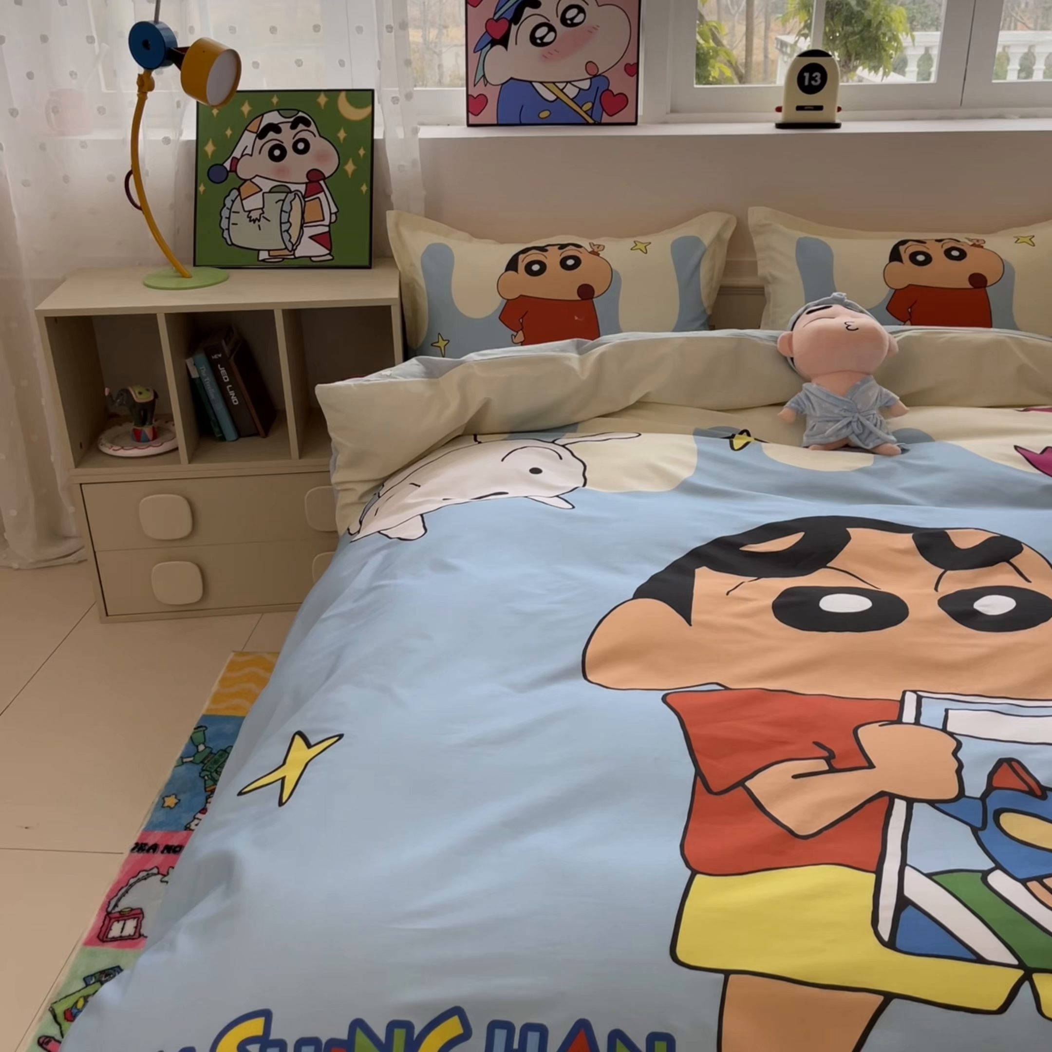 91家纺网 家纺一手货源 找家纺 博雅 2026新款蜡笔小新正版授权全棉纯棉大版枕套单品枕套枕套单件 大版-动感小新