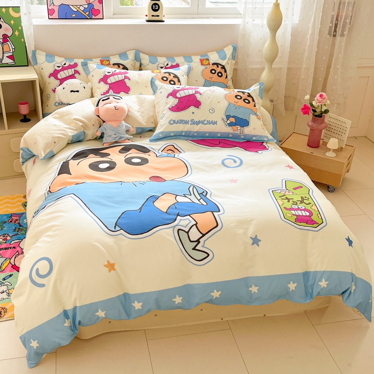 91家纺网 家纺一手货源 找家纺 博雅 2026新款蜡笔小新正版授权全棉纯棉大版枕套单品枕套枕套单件 大版-鳄鱼山小新