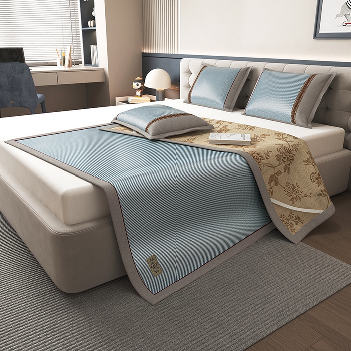 91家纺网 家纺一手货源 找家纺 （总）小牛席业 2026新款经典款-冰藤双面席席子凉席（皮革标款）凉席藤席冰藤席冰丝席竹席乳胶席豆豆席