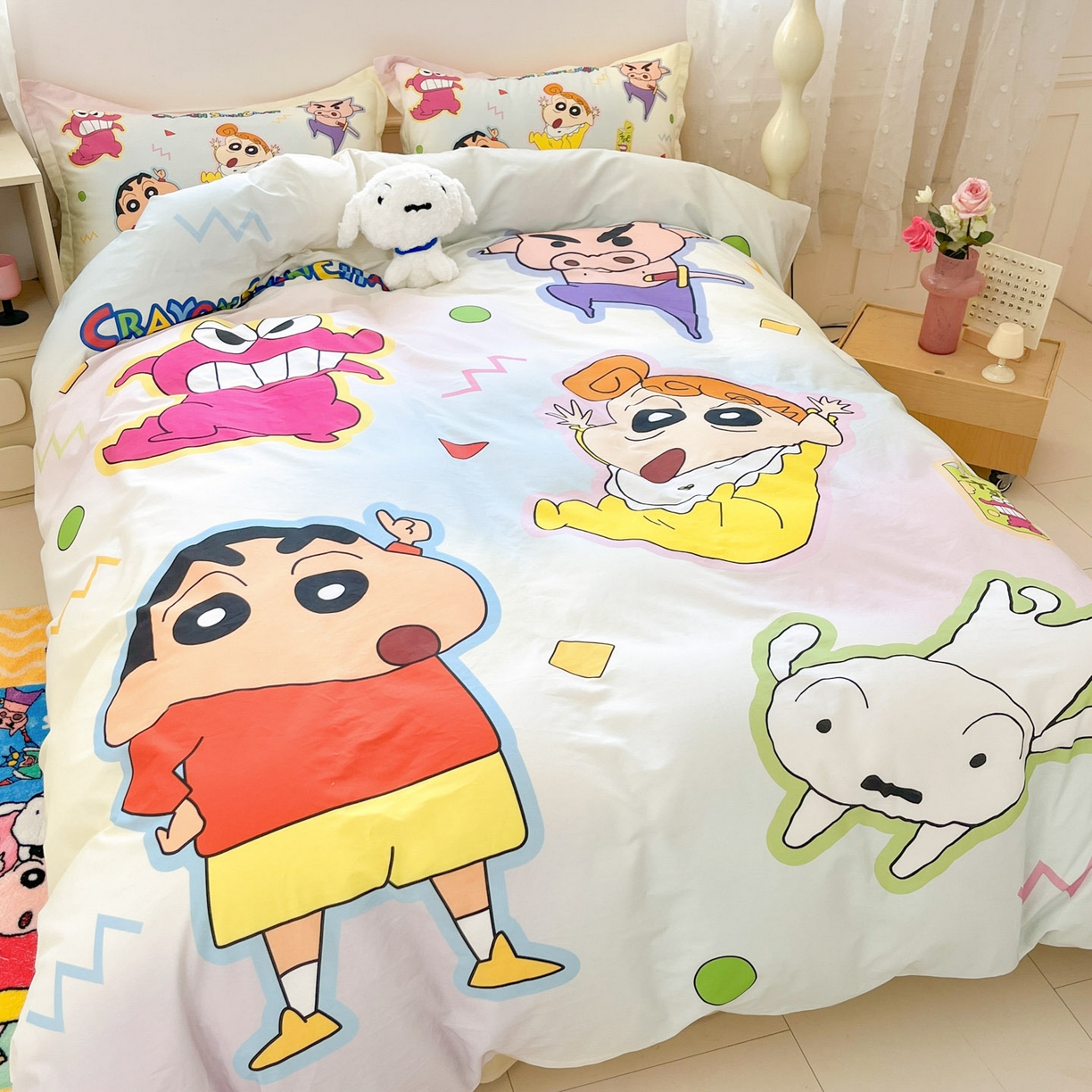 91家纺网 家纺一手货源 找家纺 博雅 2026新款蜡笔小新正版授权全棉纯棉大版枕套单品枕套枕套单件 大版-快乐小新