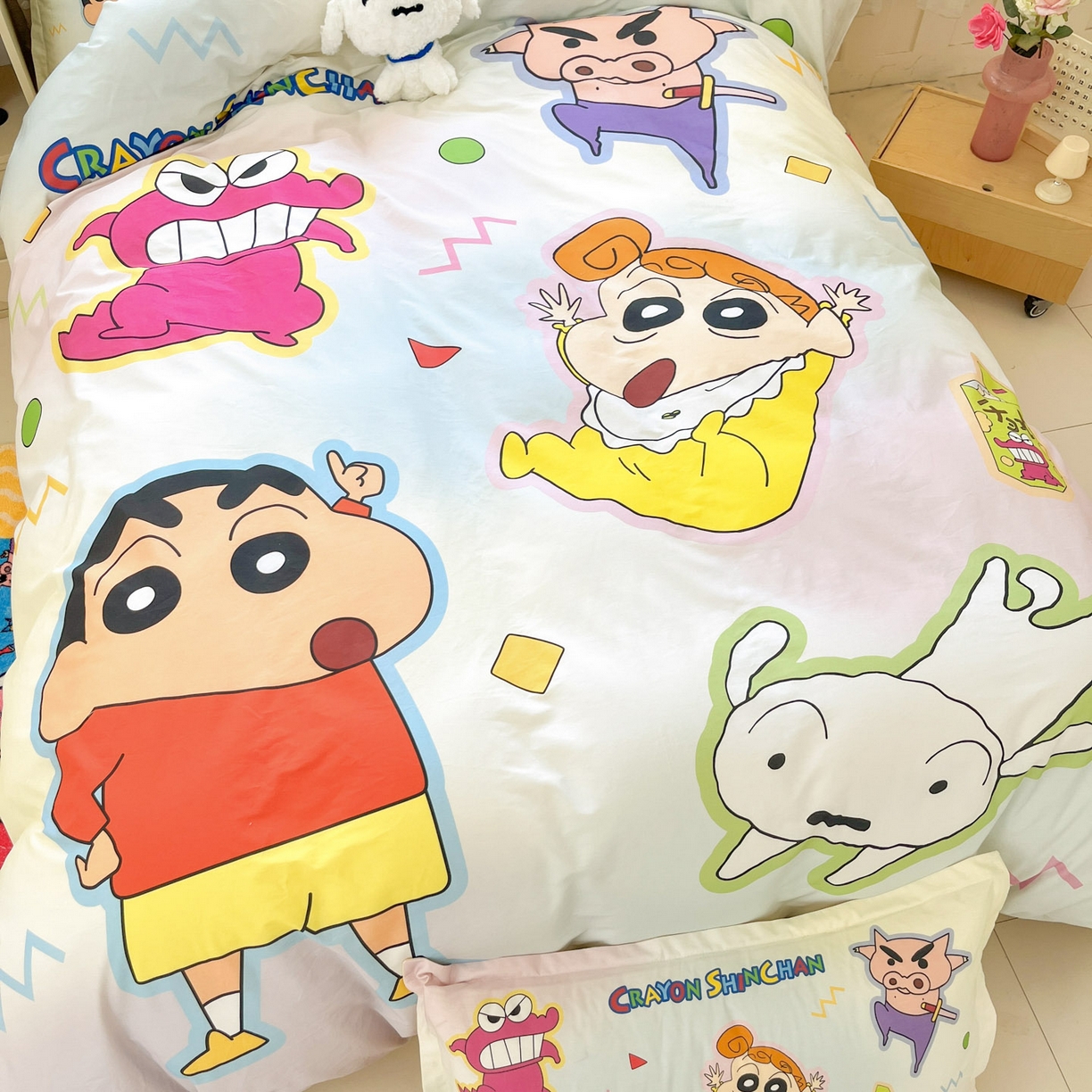 91家纺网 家纺一手货源 找家纺 博雅 2026新款蜡笔小新正版授权全棉纯棉大版枕套单品枕套枕套单件 大版-快乐小新