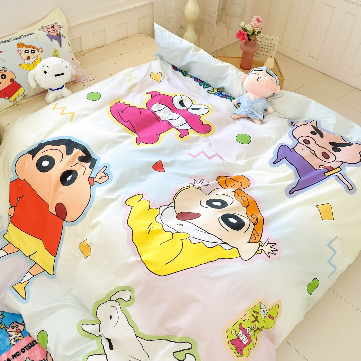 91家纺网 家纺一手货源 找家纺 博雅 2026新款蜡笔小新正版授权全棉纯棉大版枕套单品枕套枕套单件 大版-快乐小新