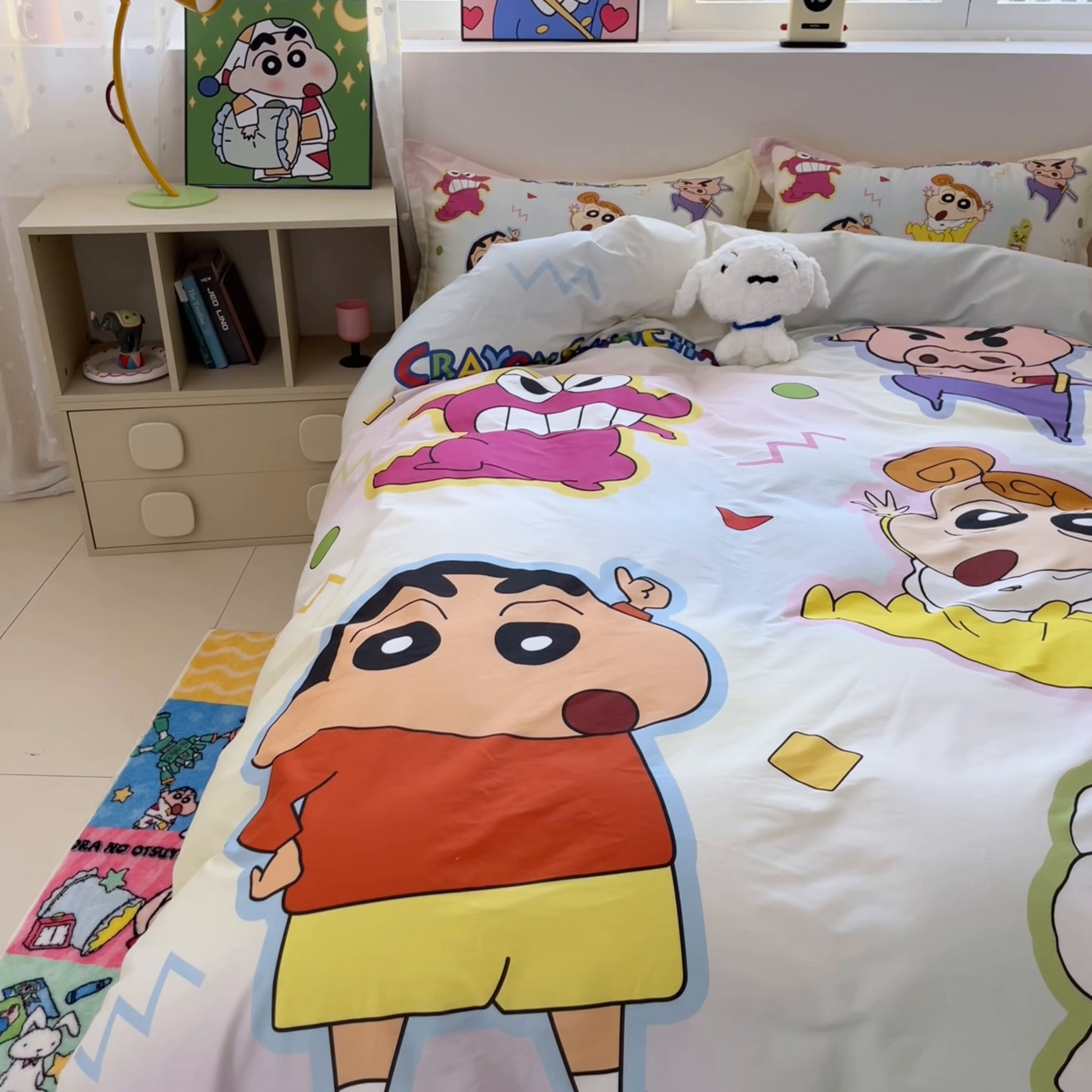 91家纺网 家纺一手货源 找家纺 博雅 2026新款蜡笔小新正版授权全棉纯棉大版枕套单品枕套枕套单件 大版-快乐小新