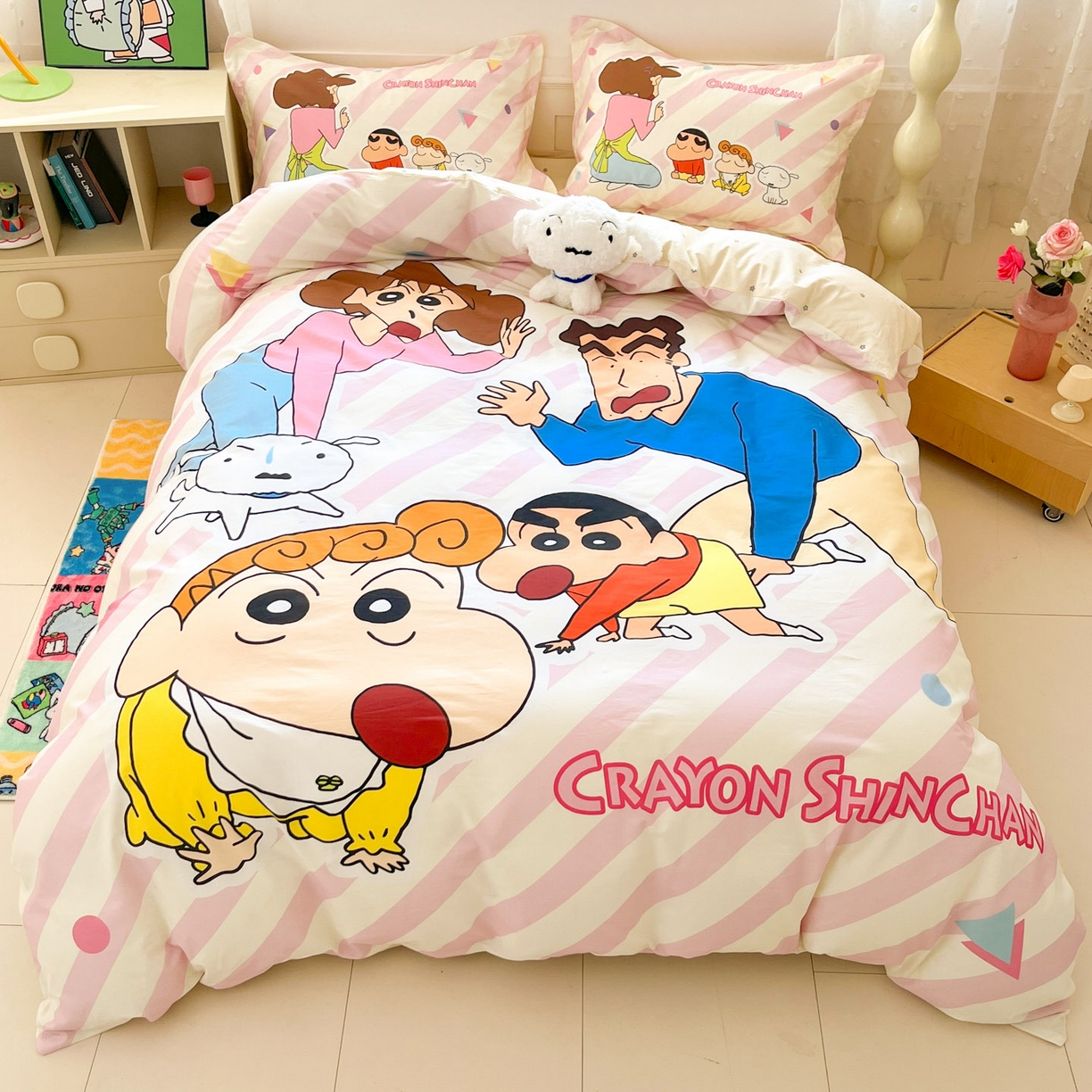 91家纺网 家纺一手货源 找家纺 博雅 2026新款蜡笔小新正版授权全棉纯棉大版枕套单品枕套枕套单件 大版-蜡笔小新家族