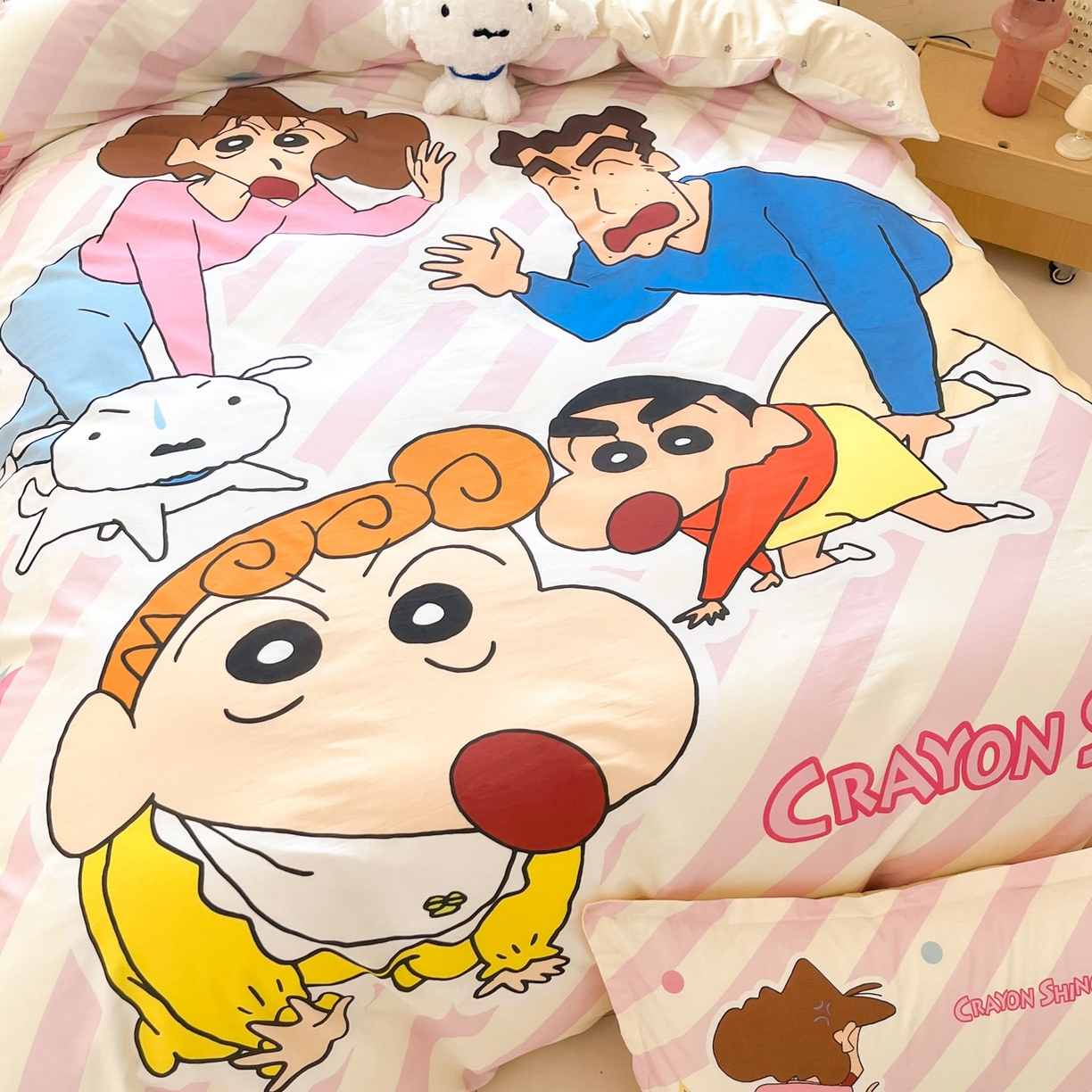 91家纺网 家纺一手货源 找家纺 博雅 2026新款蜡笔小新正版授权全棉纯棉大版枕套单品枕套枕套单件 大版-蜡笔小新家族