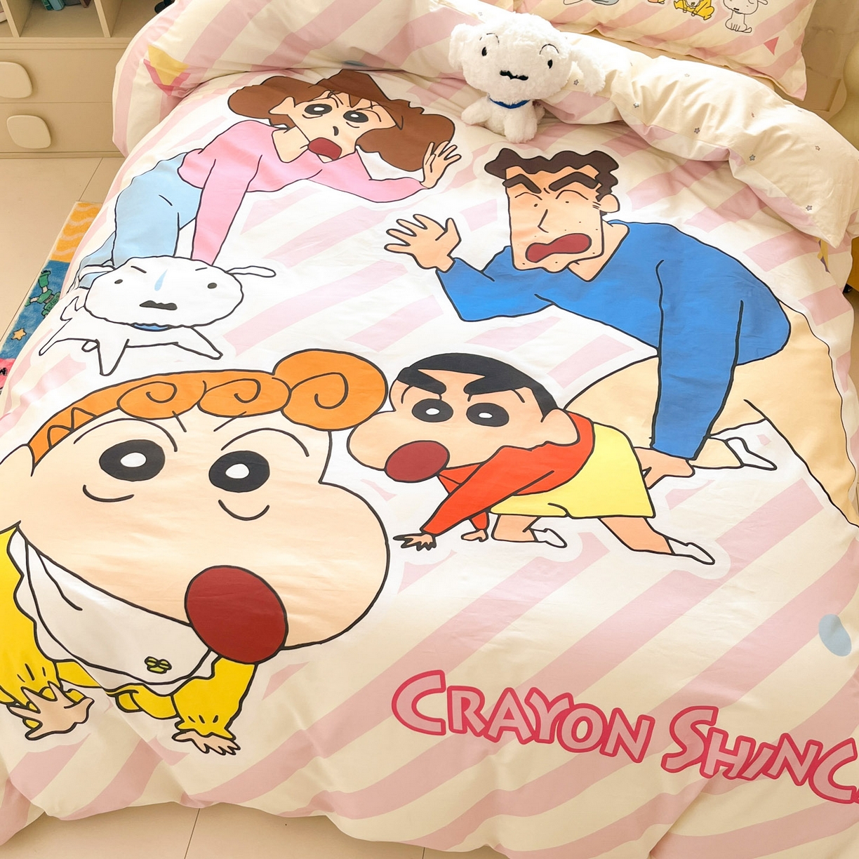 91家纺网 家纺一手货源 找家纺 博雅 2026新款蜡笔小新正版授权全棉纯棉大版枕套单品枕套枕套单件 大版-蜡笔小新家族