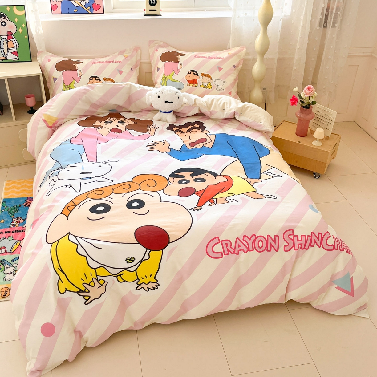 91家纺网 家纺一手货源 找家纺 博雅 2026新款蜡笔小新正版授权全棉纯棉大版枕套单品枕套枕套单件 大版-蜡笔小新家族