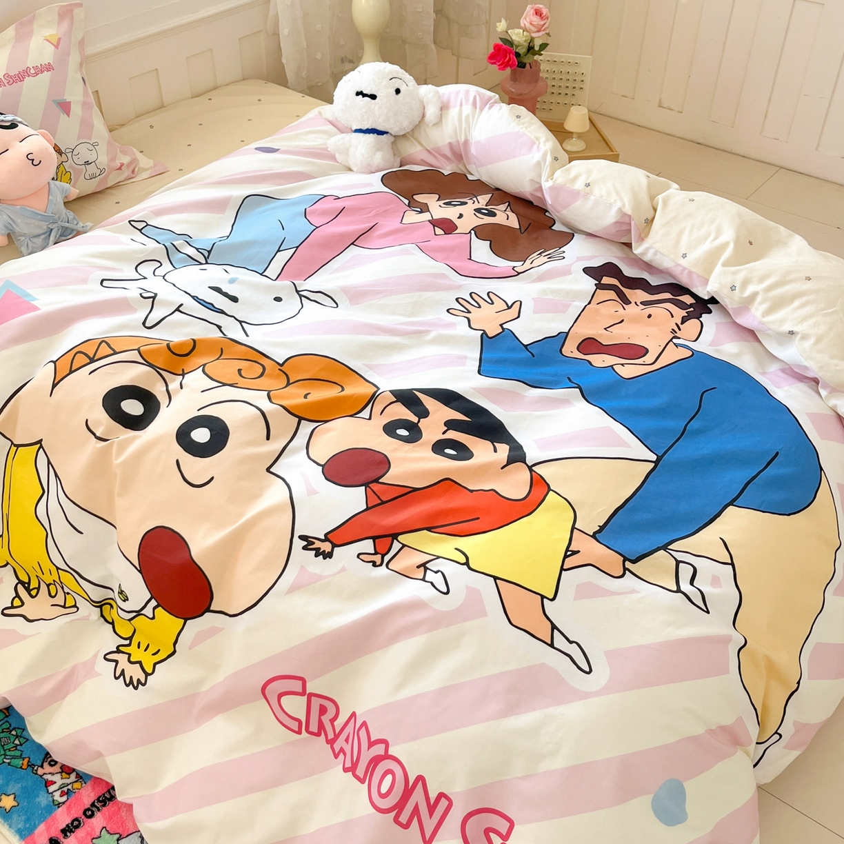 91家纺网 家纺一手货源 找家纺 博雅 2026新款蜡笔小新正版授权全棉纯棉大版枕套单品枕套枕套单件 大版-蜡笔小新家族