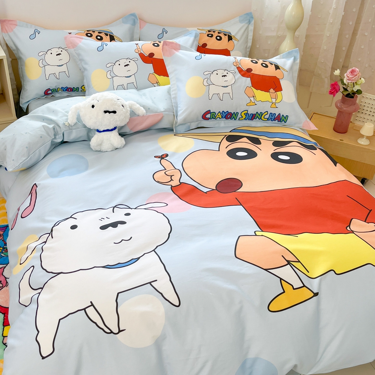 91家纺网 家纺一手货源 找家纺 博雅 2026新款蜡笔小新正版授权全棉纯棉大版枕套单品枕套枕套单件 大版-蓝色小新