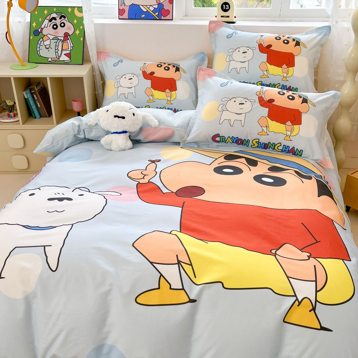 91家纺网 家纺一手货源 找家纺 博雅 2026新款蜡笔小新正版授权全棉纯棉大版枕套单品枕套枕套单件 大版-蓝色小新